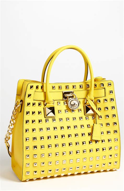 michael kors hamilton handbag|michael kors hamilton studded tote.